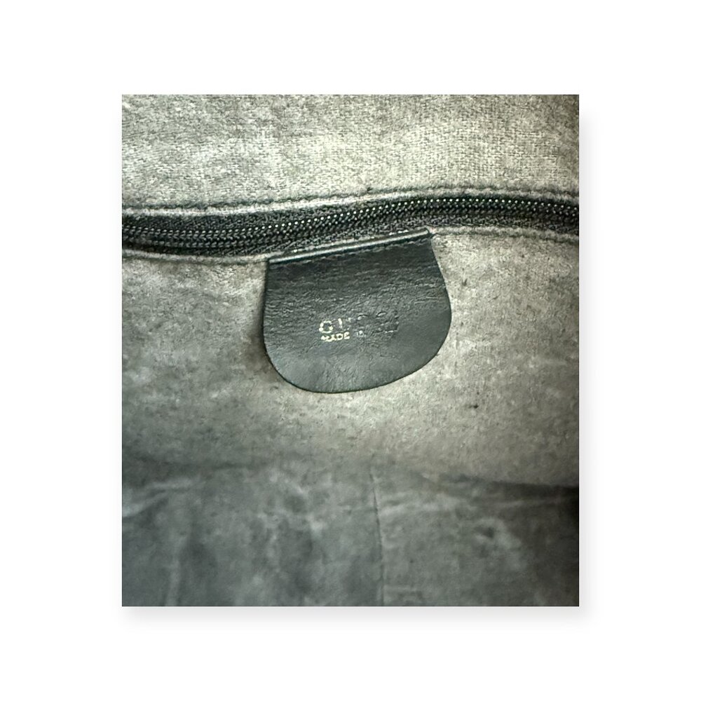 Vintage Gucci Bamboo 2-Way Suede & Leather Bag | Black - Picture 8 of 11